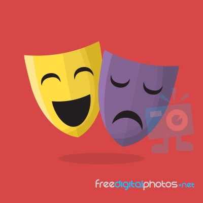 Comedy And Tragedy Theater Masks Stock Image