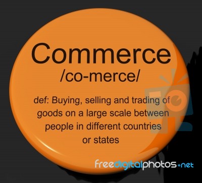Commerce Definition Button Stock Image