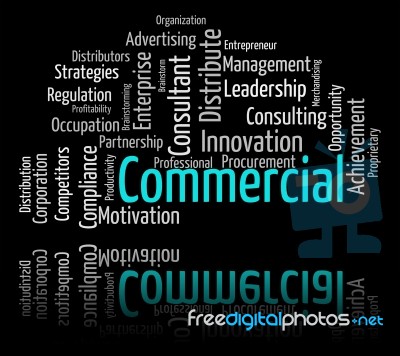 Commercial Word Represents Text Trading And Import Stock Image