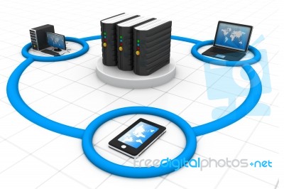 Communication Network, Internet Technology Stock Image