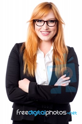 Company Manager Posing With Arms Crossed Stock Photo