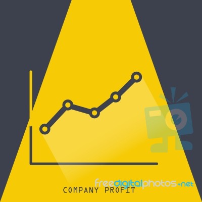 Company Profit Flat Dark Style Design Stock Image