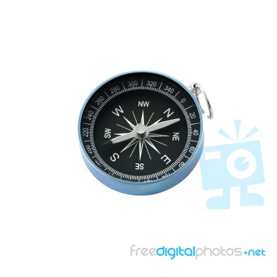 Compass Blue Frame On White Background Stock Photo