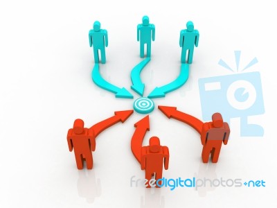 Competition Strategy With Team Stock Image