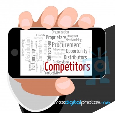 Competitors Word Means Text Words And Competition Stock Image