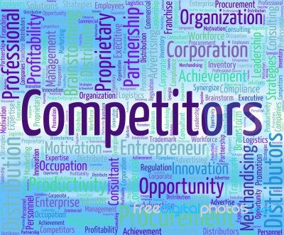 Competitors Word Shows Opponent Wordclouds And Opposition Stock Image