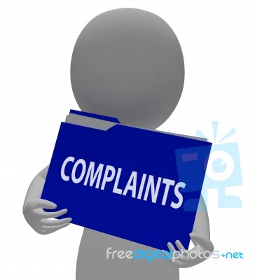 Complaints Folder Means Dissatisfied File 3d Rendering Stock Image
