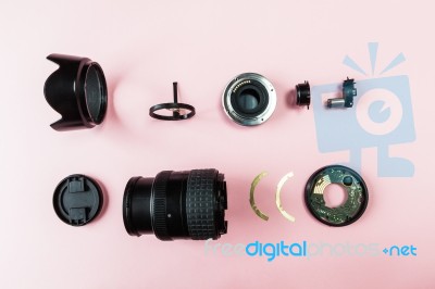 Components Of A Lens Stock Photo