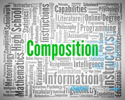 Composition Word Representing Literary Work And Scrawl Stock Image