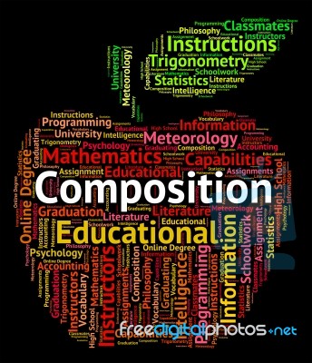 Composition Word Represents Literary Work And Creation Stock Image