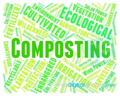Composting Word Indicates Flower Garden And Fertilize Stock Image