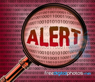 Computer Alert Shows Data Warning 3d Rendering Stock Image