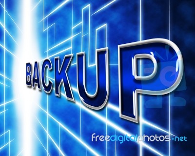 Computer Backup Shows Data Archiving And Archive Stock Image
