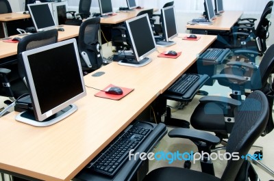 Computer Classroom Stock Photo