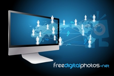 Computer Connection In The Global Networks Stock Image