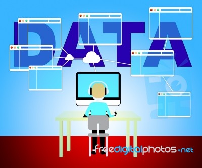 Computer Data Represents Www Technology And Computing Stock Image