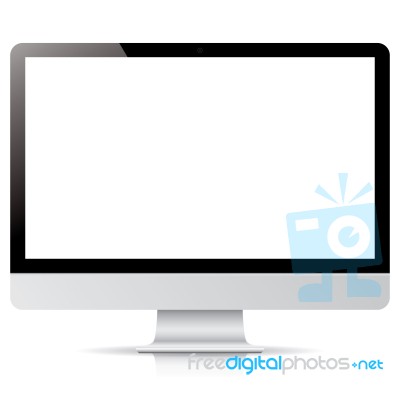 Computer Display Isolated On White Background Stock Image