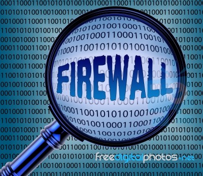 Computer Firewall Indicates No Access And Bytes Stock Image
