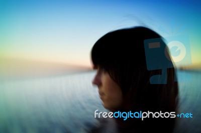Computer Generated Japan Girl Abstraction Stock Photo