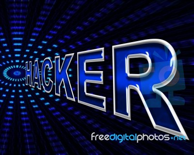 Computer Hacker Indicates Hacking Hacked And Malware Stock Image