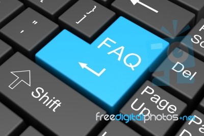 Computer Keyboard With Faq Stock Image