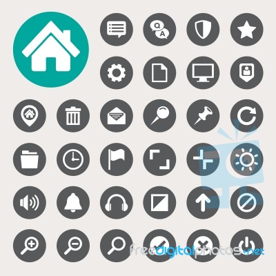 Computer Menu Icons Set Stock Image