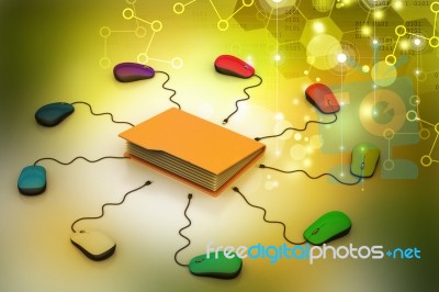 Computer Mouse With File Folder Stock Image