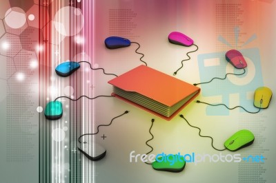 Computer Mouse With File Folder Stock Image