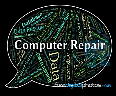 Computer Repair Means Rebuild Recondition And Renovate Stock Image