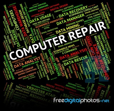 Computer Repair Means Repairs Communication And Mend Stock Image