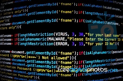 Computer Virus And Malware Attack On Desktop Stock Photo