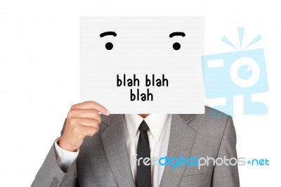 Concept Business Show Paper Say Blah Stock Photo