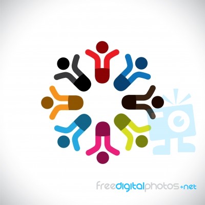 Concept Graphic- Social Media Network & People Icons Stock Image