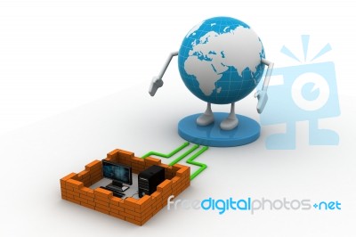 Concept Of Home Network. Sync Devices Stock Image