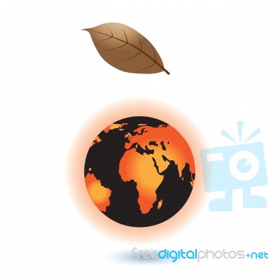 Concept Of The Global Warming. Sun Burning The Planet Earth Stock Image