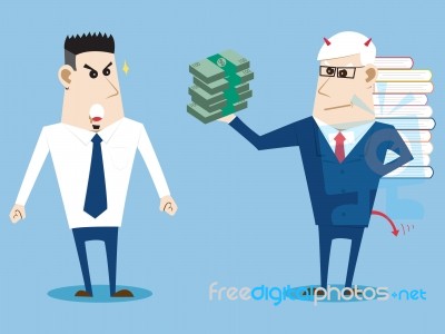 Concept With Business Cartoon People Work Hard For Success Stock Image