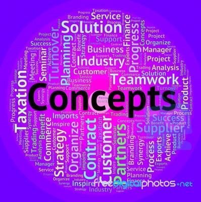 Concepts Word Means Wordcloud Invention And Hypothesis Stock Image