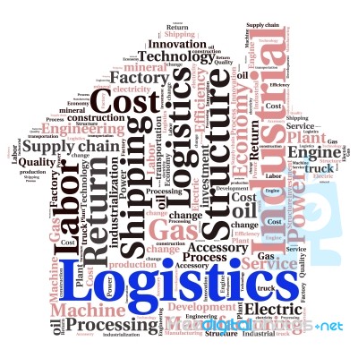 Conceptual Industrial Or Logistics Text Word Cloud Tagcloud Stock Image