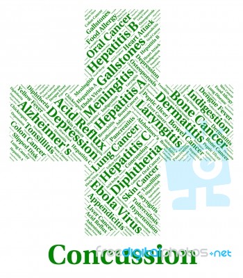 Concussion Illness Means Lose Consciousness And Affliction Stock Image