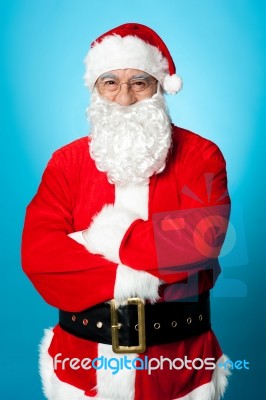 Confident Aged Male In Santa Costume Stock Photo