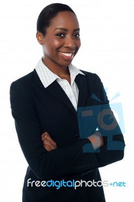 Confident Female Executive Posing Stock Photo