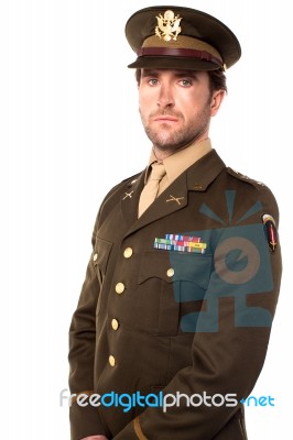 Confident Young Army Man Stock Photo