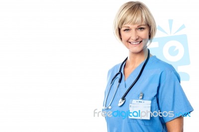 Confident Young Charming Lady Doctor Stock Photo