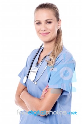 Confident Young Female Doctor Stock Photo