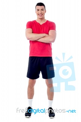 Confident Young Male Athlete Stock Photo