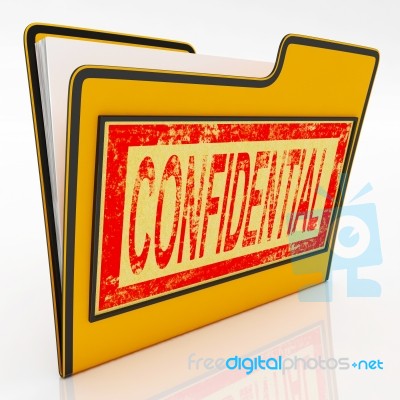 Confidential File Shows Secret Document Stock Image