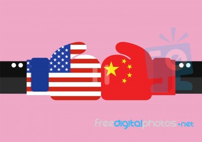 Conflict Between Usa And China Stock Image Conflict Between Usa And China Stock Image