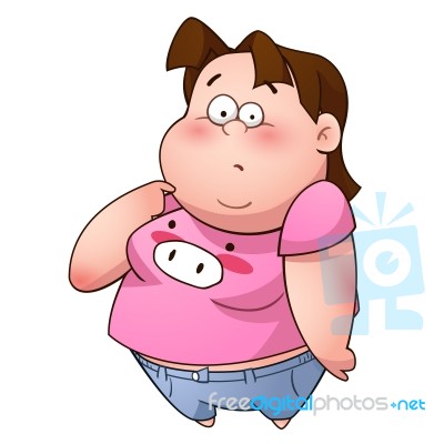 Confusion Fatty Women Stock Image