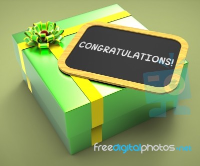 Congratulations Present Card Shows Accomplishments And Achieveme… Stock Image