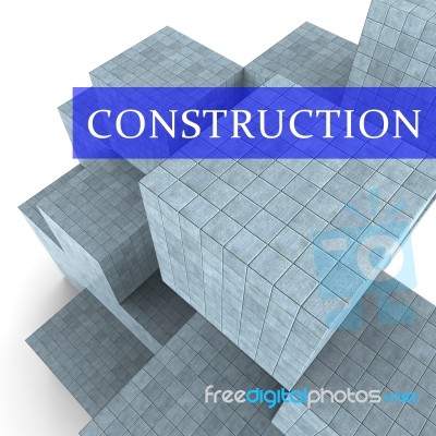 Construction Blocks Means Builds Property And Constructions 3d R… Stock Image